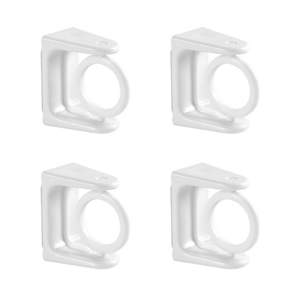 WHAMVOX 4 Pcs Home Rod Stands Wall Mount Hooks Curtain Rods Telescopic Adjustable White