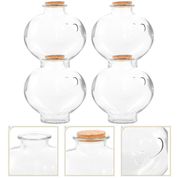 WHAMVOX  4 Pcs Jam Jars Handmade Glass Bottle Home Decorations Wedding