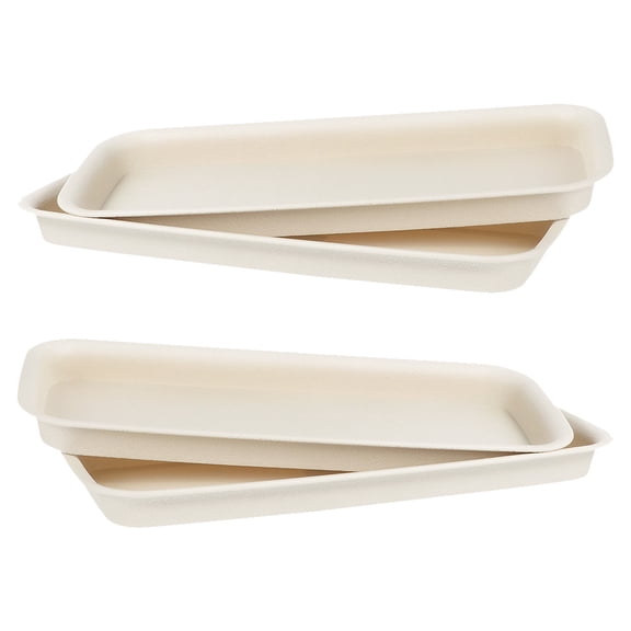 WHAMVOX 4 Pcs Large Potted Waterproof Tray 40.00X17.00X3.20CM Beige