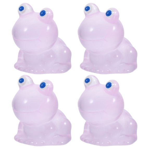 WHAMVOX  4 Pcs Miniature Frog Figurines Glow-in-the-dark Ornaments