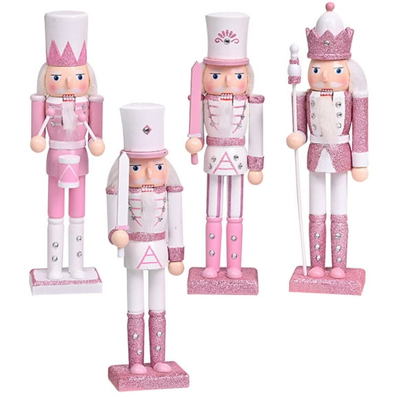 WHAMVOX 4 Pcs Nutcracker Ornament Figures Puppets Christmas Music Box