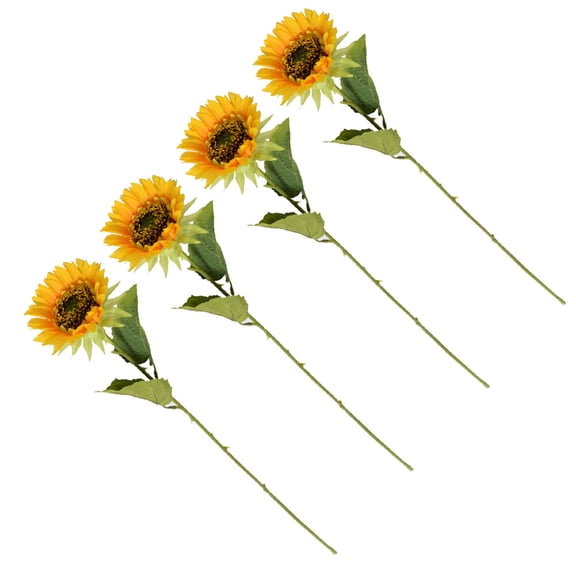 LITINKIMI 4Pcs Artificial Sunflower Simulated Sunflower Yellow Silk Flower Home Decoration Indoor and Outdoor Use