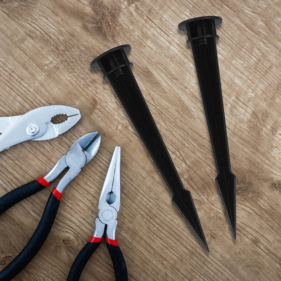 WHAMVOX 4 Pcs Reinforced Ground Spikes Solar Lights Spikes Plastic Lights Replacement Stakes For Solar Pathway Lights Garden Lights Torch Lights