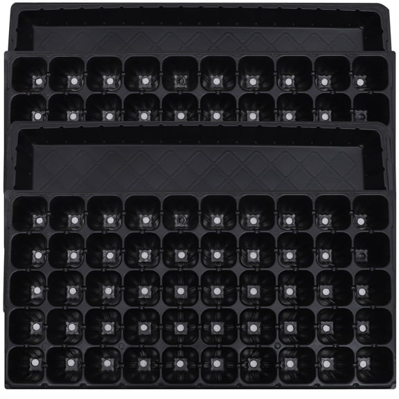ROMANSENTIAL 4Pcs Black Plant Growing Tray with Durable Design for Organized Indoor and Outdoor Gardening