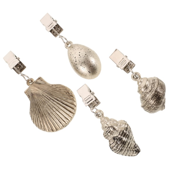 WHAMVOX 4 Pcs Decorative Shell Tablecloth Weights for Restaurant and Seaside Outdoor Use