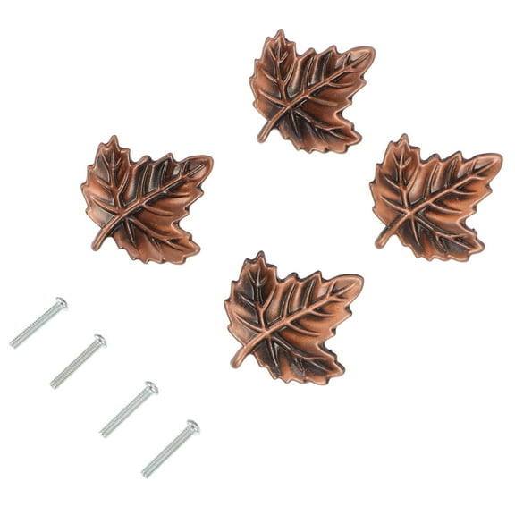 COMPUKAS Cabinet Door Handles Red Bronze 4Pcs 2In Square Zinc Alloy Knobs