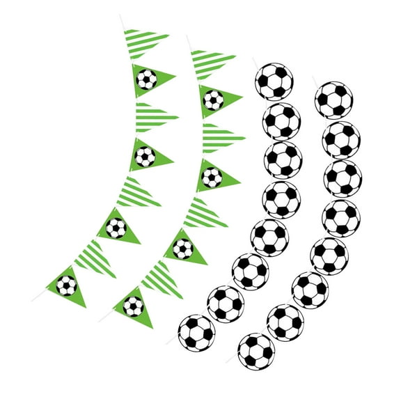 WHAMVOX 4 Pcs Sport Banner Decorations Soccer Party Birthday Football Flag