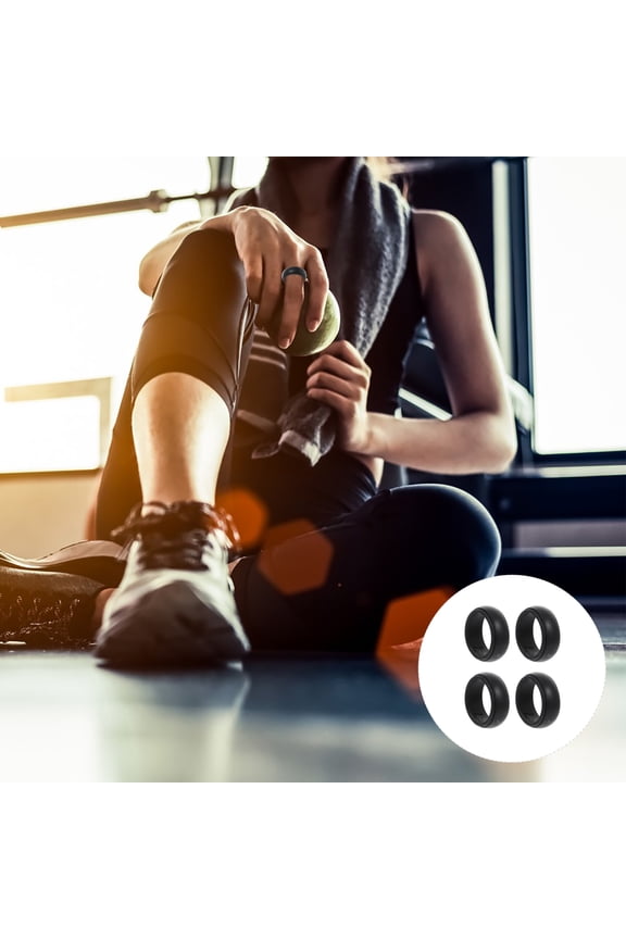 4 Pcs Sports Ring Black Finger Calisthenics Rings for Men Fitness