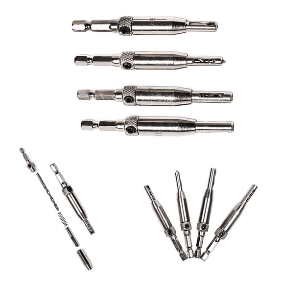 WHAMVOX 4 Pcs Steel Hinge Drill Bits for Furniture Makers Accurate Positioning in 11/64 Inch
