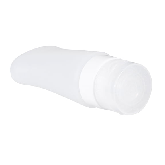 ROMANSENTIAL 4Pcs White Silicone Makeup Bottles with Refillable Leakproof Design