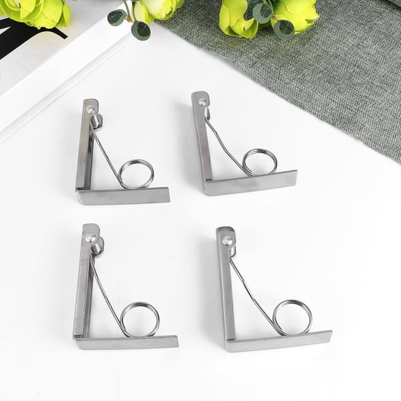ROMANSENTIAL 4Pcs Premium Stainless Steel Tablecloth Clamps Secure Table Skirt Clips for Windy Days