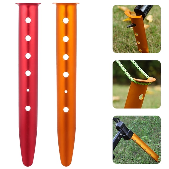 WHAMVOX 4 Pcs Tent Pegs Camping Stuff Outdoor Accessories U- Shaped Beach