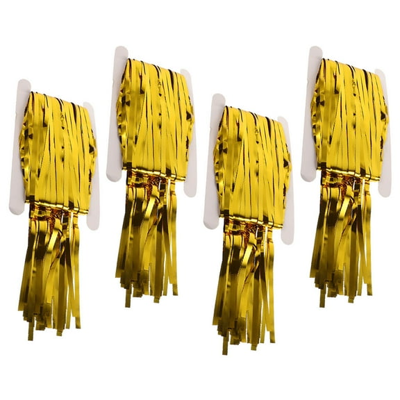 SEWCHICS Fringe Curtain Backdrop Golden Party Decoration 4Pcs 98.4X39.4In