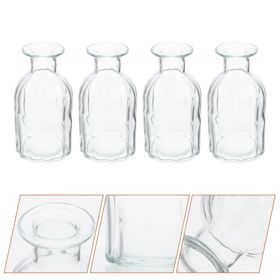 WHAMVOX  4 Pcs Transparent Vase for Flowers Small Vases Floral Containers Plant Terrarium