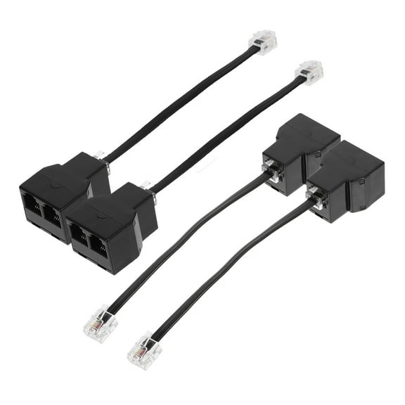 WHAMVOX 4 Pcs USB Cable Rj14 4-core Phone Line Adapter Telephone