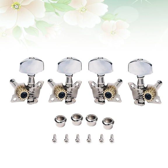 WHAMVOX  4 Pcs Ukulele Machine Heads Locking Tuners Chromatic Silver