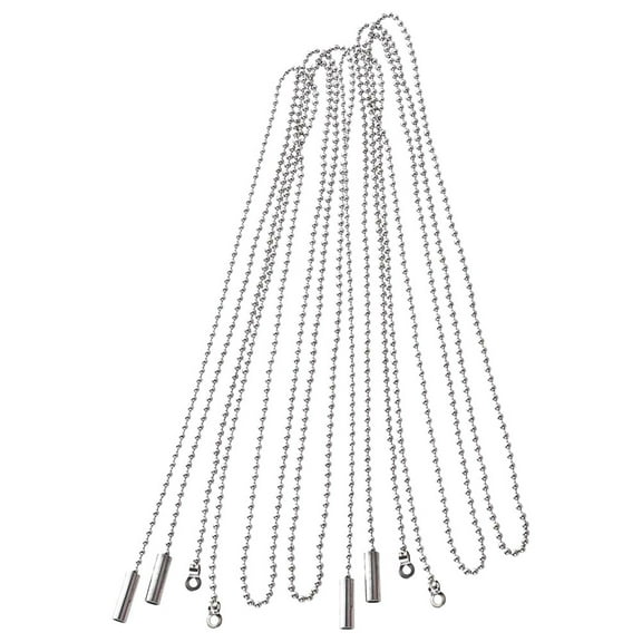 WHAMVOX 4 Pcs Wall Lamp Pull Chain Bead Chains Extension Ceiling Light Silver