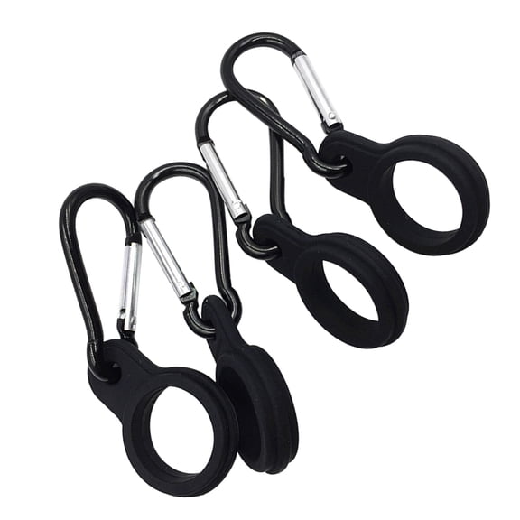 WHAMVOX 4 Pcs Water Bottle Hanger Outdoor Water Bottle Holder 5.5*3.7cm Black