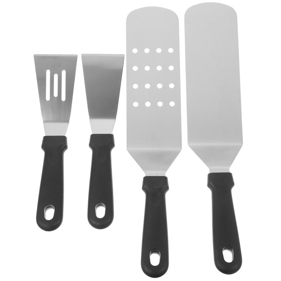 DECORNIJIA Barbecue Accessories Kit Griddle Spatula Stainless Steel Kitchen Tools Compact 4Pcs