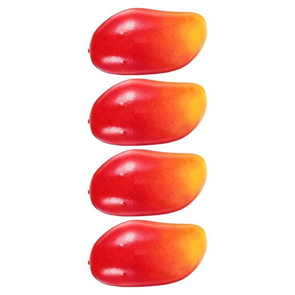 WHAMVOX 4-Piece Artificial Mango Fruit Models for Party Decorations and Home Decor Simulation Set