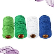 WHAMVOX 4 Roll Decorative Rope for Crafts Weaving Ropes Braided Yarn