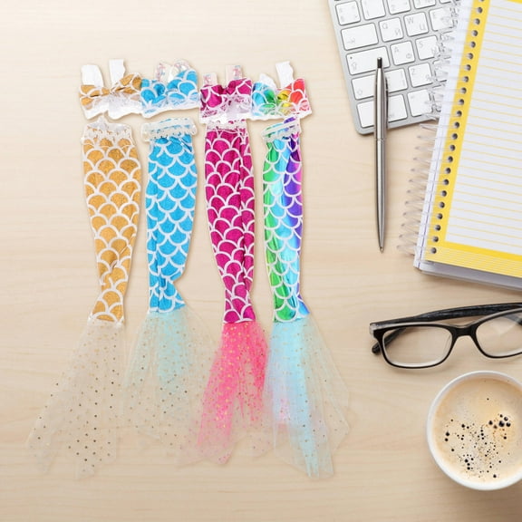 WHAMVOX 4 Sets Glitter Mermaid Doll Dress Up Set Includes Bikini Swimsuit, Mermaid Tail Dress for 11 Inch Girl Dolls