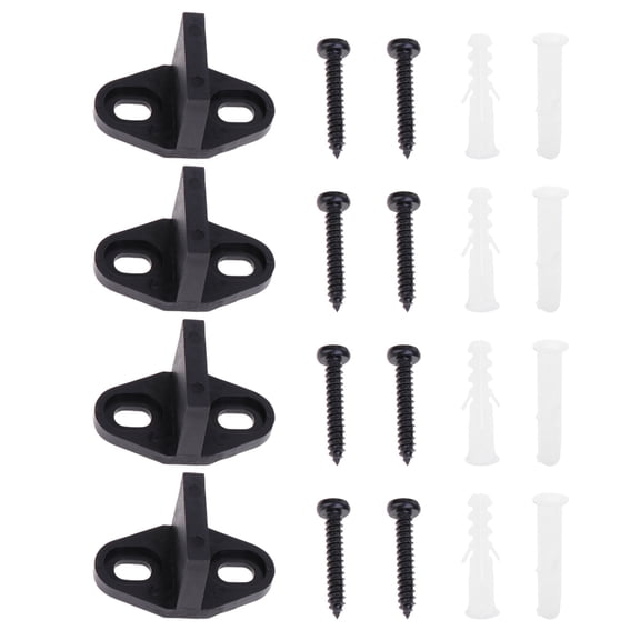 DECORNIJIA Barn Door Floor Guide Roller Black Plastic 4 Sets 1.7x0.9in