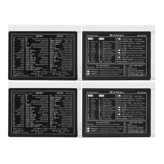 WHAMVOX 4 Sheets Keyboard Stickers Laptop Decal for Adults Miss Black