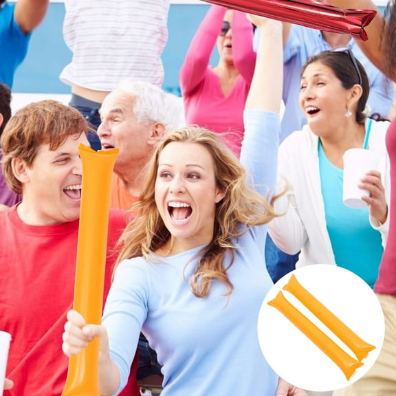 WHAMVOX  40 Pcs Cheer Stick Inflatables Sticks Bulk Party Supplies Wands Orange