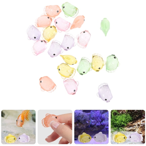 WHAMVOX 40 Pcs Fish Tank Decoration Aquarium Ornaments Miniature Marine Animals Colorful