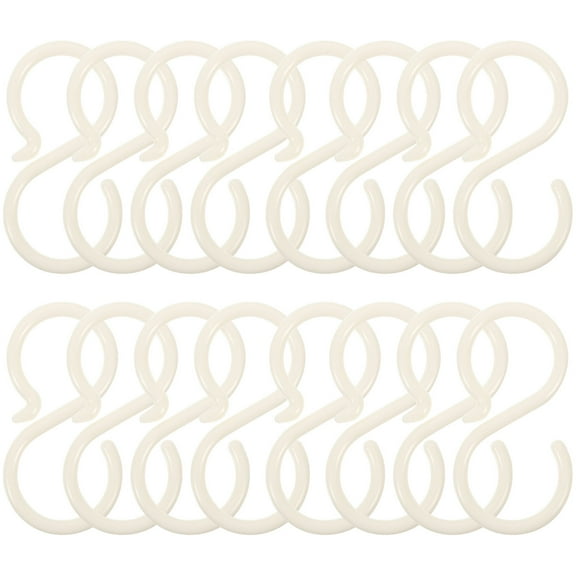 WHAMVOX Bathroom Organization Plastic Hooks 40Pcs 2.4X1.2X0.1In