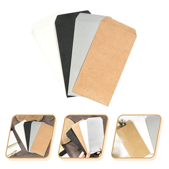 WHAMVOX 40 Pcs Invitation Cards Envelopes Empty File Envelops Bag Paper