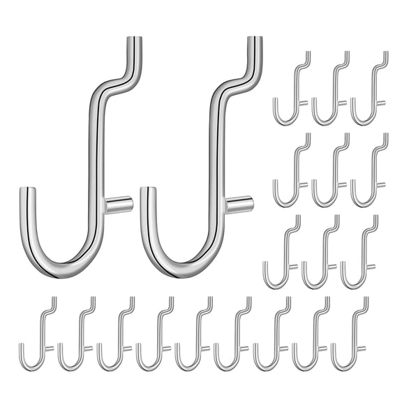WHAMVOX 40 Pcs Peg Board Hook Girl 6.00X3.00X0.40CM Silver