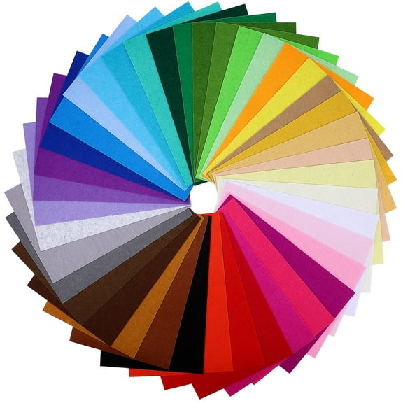 HOOWIFFY 40 Pcs Felt Material Fabric for Crafting Multi Polyester Quality for Children's Activities