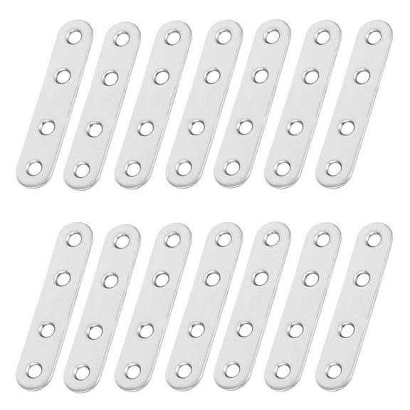 WHAMVOX  40 Pcs Stainless Steel Corner Code Flat Braces Brackets Silver