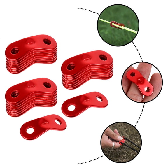 WHAMVOX 40 Pcs Tent Wind Rope Buckle Pack Forging Elastic Fastening