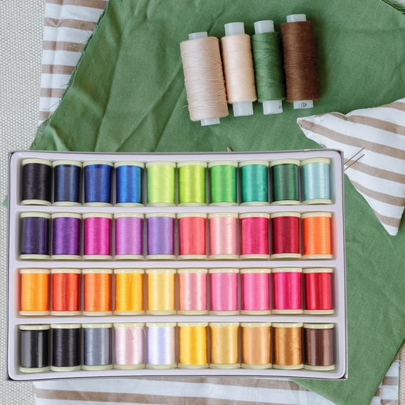 WHAMVOX 40 Rolls Sewing Thread Kit Artificial Silk Embroidery Tools Diy Enthusiasts Relaxation present Giving 1.7x1.1in