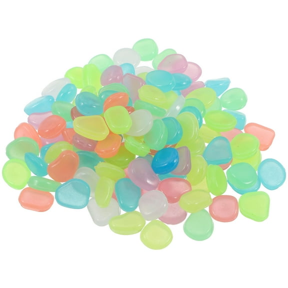 WHAMVOX 400Pcs Luminous Stones Multi-Colored Resin Oval Shape For Indoor And Outdoor Decoration