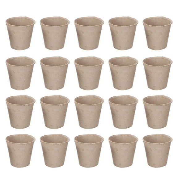 WHAMVOX 40Pcs Beige Pulp Pot Plant Starters Square Garden Germination Nursery Pots for Guesthouse Decoration
