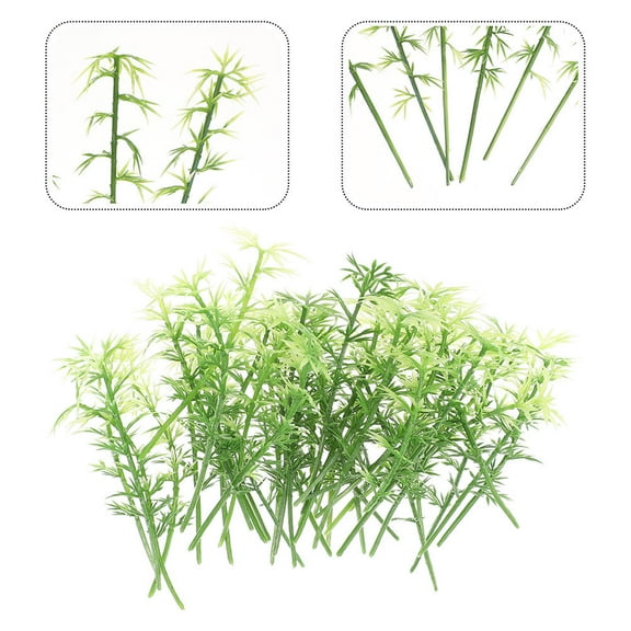 WHAMVOX Faux Bamboo Trees Realistic Details Green 40Pcs 8in