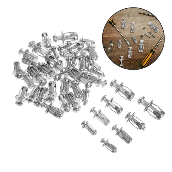 WHAMVOX 40pcs Metal Expansion Screws Set Petal Design For Concrete Walls Drywall Convenient Expansion Screws For Commercial Applications