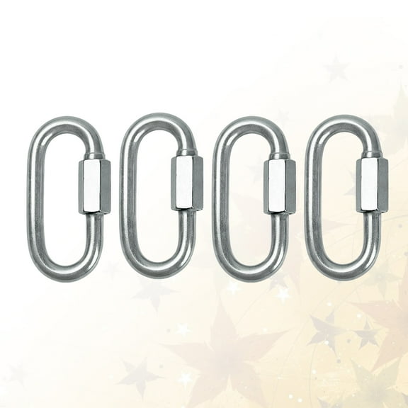 WHAMVOX 4PCS 304 Stainless Steel Quick Link Ring Chain Repair Shackles for Home Outdoor (M8)
