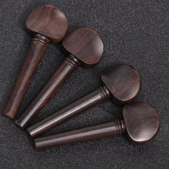 WHAMVOX 4PCS Ebony Wood Violin Tuning Pegs String Instrument Accessories for Fiddler Replacement (4/4)