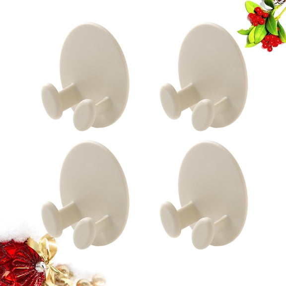 WHAMVOX 4Pcs Apricot Adhesive Hook Socket Hook for Cable and Cord Management
