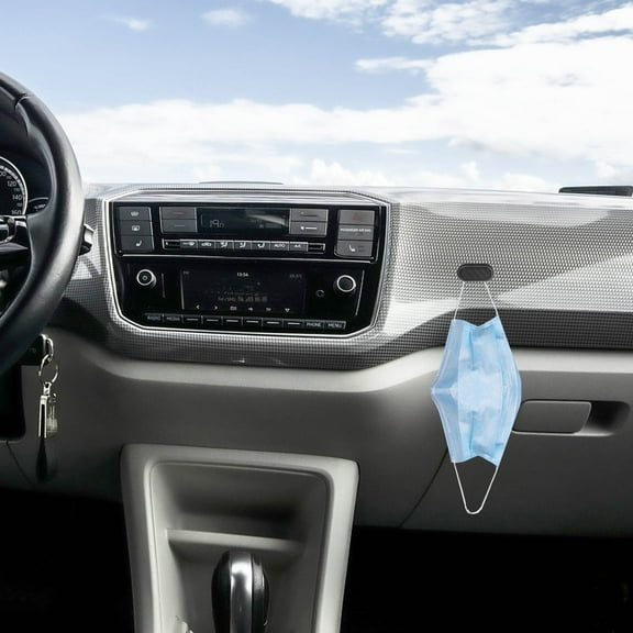 WHAMVOX 4Pcs Car Mini Hooks Auto Adhesive Backseat Hangers Universal Vehicle Sticker Dashboard Hooks for Keys Mask Earphone Charging Cable