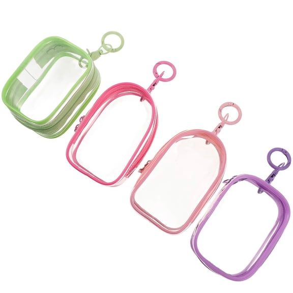 WHAMVOX 4Pcs Clear Travel Makeup Bag Figure Bag Assorted Color Portable Collectors