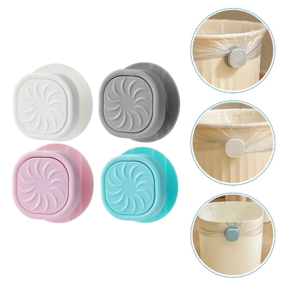 WHAMVOX 4Pcs Garbage Bin Clip Kitchen Trash Can Bag Clips Wastebasket Bag Clips Garbage Bin Bag Clamps