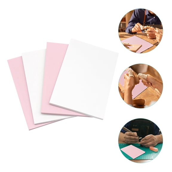 DECORNIJIA Block Printing Kit Rubber Carving Blocks TPR 4Pcs 6.1x3.9x0.2in