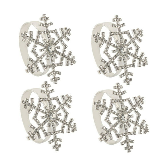SKISUNO Napkin Rings Silver Creative Decoration for All Kinds of Parties 4Pcs