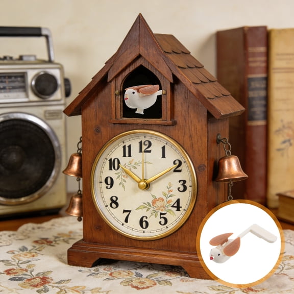 WHAMVOX Vintage Cuckoo Clock Parts Light Brown Plastic for Wall Clocks 4Pcs